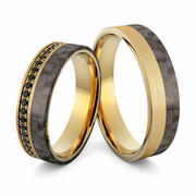 Obrączki ślubne z włóknem węglowym CARBON - Au-1127