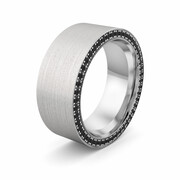 Obrączka srebrna męska masywna z cyrkoniami - wzór Ag-502