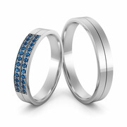 Obrączki ślubne z szafirami - Au-1154