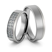 Obrączki srebrne z cyrkoniami swarovski - wzór Ag-351