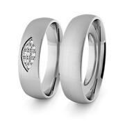 Obrączki ślubne klasyczne z białego złota niklowego 5 mm z brylantami - 90