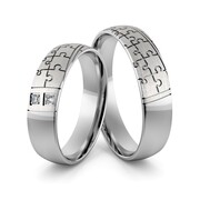 Obrączki srebrne puzzle z cyrkoniami swarovski - wzór Ag-376