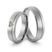 Obrączki srebrne z sercem i cyrkoniami swarovski - wzór Ag-356