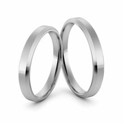 Obrączki ślubne platynowe klasyczne płaskie fazowane 3 mm - Pt-24