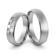 Obrączki ślubne palladowe 5 mm z brylantami - Pd-9