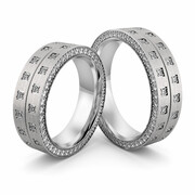 Obrączki srebrne masywne z cyrkoniami - wzór Ag-509