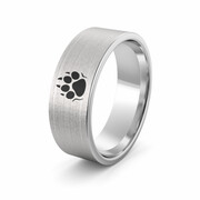 Obrączka srebrna z łapą wilka - wzór Ag-386