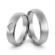 Obrączki ślubne palladowe 5 mm z brylantami - Pd-13