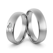 Obrączki ślubne palladowe 5 mm z splecionymi sercami i brylantami - Pd-27