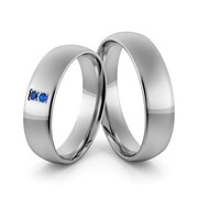 Obrączki ślubne palladowe 5 mm z szafirami - Pd-18