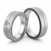 Obrączki srebrne masywne z sercem - wzór Ag-510