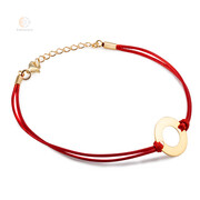 Bransoletka sznurkowa ze srebra pozłacanego celebrytka