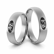 Obrączki ślubne palladowe z inicjałami i emalią - Pd-50