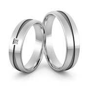 Obrączki srebrne poczernione z cyrkonią swarovski - wzór Ag-406