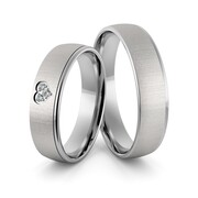 Obrączki srebrne z sercem i cyrkoniami swarovski - wzór Ag-358