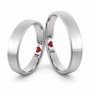 Obrączki ślubne białe złoto z inicjałami - Au-1113