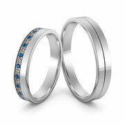 Obrączki ślubne z szafirami - Au-1155