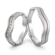 Obrączki srebrne falowane z cyrkoniami swarovski - wzór Ag-468