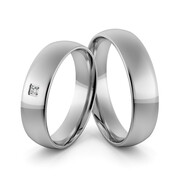 Obrączki ślubne palladowe 5 mm z brylantem - Pd-4