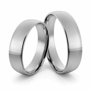 Obrączki ślubne platynowe klasyczne zaokrąglone 5 mm - Pt-8-2