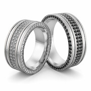 Obrączki srebrne masywne z cyrkoniami - wzór Ag-507