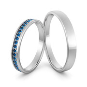 Obrączki ślubne delikatne z szafirami - Au-1079