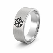 Obrączka srebrna płatek śniegu - wzór Ag-386