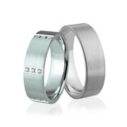Obrączki srebrne z kamieniami - wzór Ag-286
