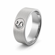 Obrączka srebrna ze znakiem równowagi - wzór Ag-386