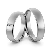 Obrączki ślubne palladowe 5 mm z brylantami - Pd-18
