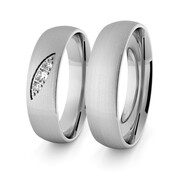 Obrączki ślubne klasyczne z białego złota palladowego 5 mm z brylantami - 92
