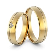 Obrączki ślubne sercem i brylantami - Au-967