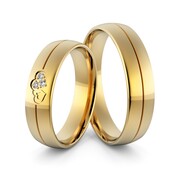 Obrączki ślubne splecione serca z brylantami - Au-969