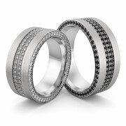 Obrączki srebrne masywne z cyrkoniami - wzór Ag-508