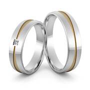 Obrączki srebrne pozłacane z cyrkonią swarovski - wzór Ag-406