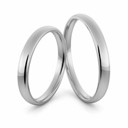 Obrączki ślubne platynowe klasyczne zaokrąglone 2.5 mm - Pt-1-6