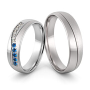 Obrączki srebrne z szafirami - wzór Ag-460