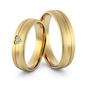 Obrączki ślubne sercem i brylantami - Au-967