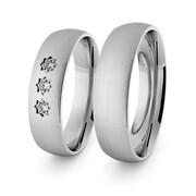 Obrączki ślubne klasyczne z białego złota niklowego 5 mm z brylantami z brylantami - 42
