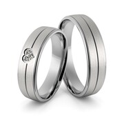 Obrączki srebrne z sercem i cyrkoniami swarovski - wzór Ag-354
