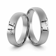 Obrączki ślubne palladowe z inicjałami i emalią - Pd-49