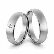 Obrączki ślubne palladowe 5 mm z brylantem - Pd-60