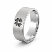 Obrączka srebrna z koniczynką - wzór Ag-386