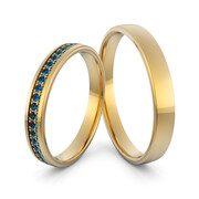 Obrączki ślubne delikatne z szafirami - Au-1079