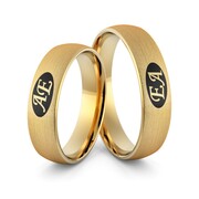 Obrączki ślubne z inicjałami i emalią - Au-977