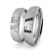 Obrączki ślubne klasyczne z białego złota niklowego 5 mm z inicjałami i brylantami - 80