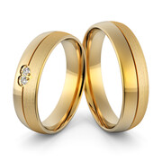 Obrączki ślubne z sercem i brylantami - Au-1040