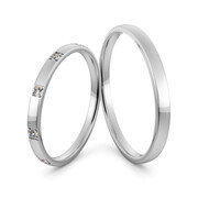 Obrączki ślubne delikatne z brylantami - Au-1074