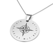 Zawieszka srebrna z różą wiatrów