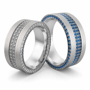 Obrączki srebrne masywne z szafirami - wzór Ag-508